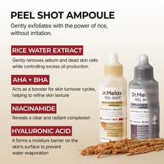 Dr.Melaxin Body & Face PeelShot Duo Glow Rice PeelingAmpoule Kojic Acid & Turmericspray