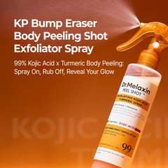 Dr.Melaxin body & face peelshot duo glow black ricepeeling ampoule kojic acid &turmeric spray