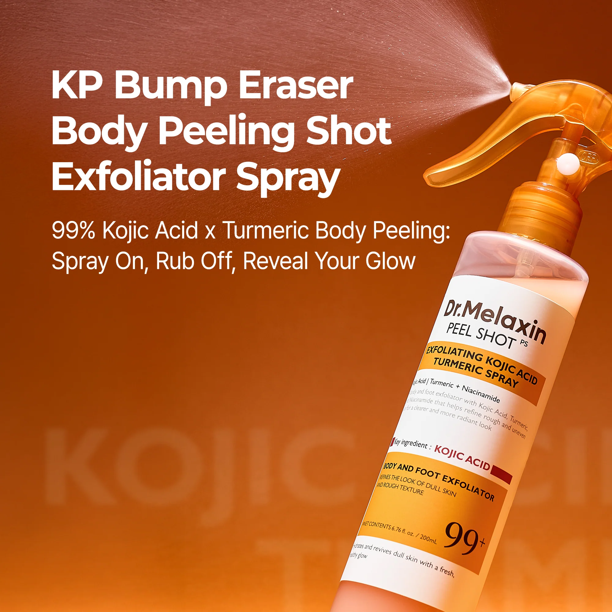 Dr.Melaxin Body & Face PeelShot Duo Glow Rice PeelingAmpoule Kojic Acid & Turmericspray