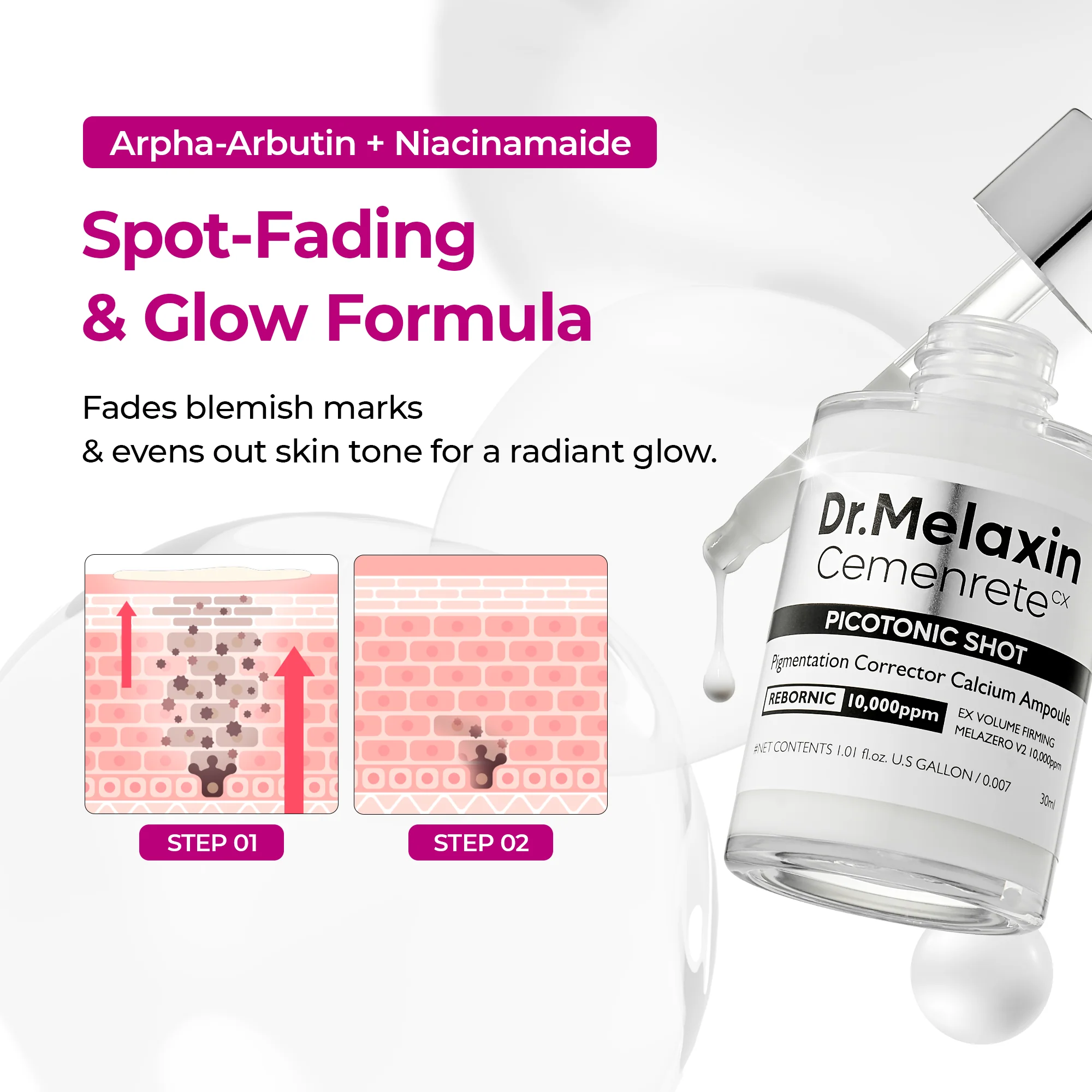 Dr.Melaxin Lumi firm & lift Duo IKorean facial Collagen Firmingserum plumping skin &tightening refines skin repairdensity I Cyano Pink SpiculeSerum + Picotonic ShotAmpoule